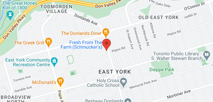 map of 344 DONLANDS AVE